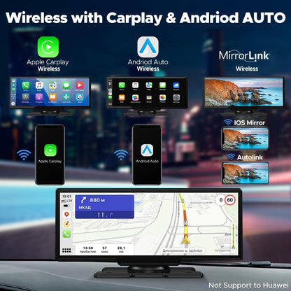 LAMTTO 9.26" Carplay Screen for Car with 2.5K Dash Cam, 1080P Backup Camera