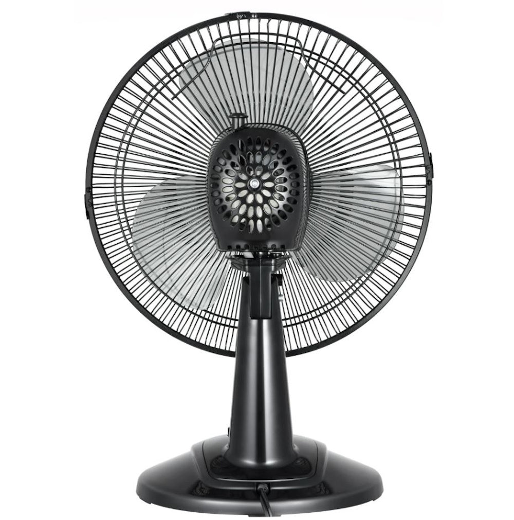 Mainstays 12" 3-Speed Oscillating Table Fan, FT30-8MBB, Black
