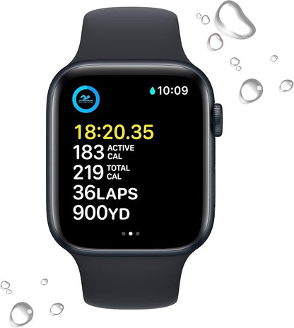 Apple Watch SE Gen 2 (GPS) 44mm Aluminum Case Sport Band M/L Midnight MNTG3LL/A