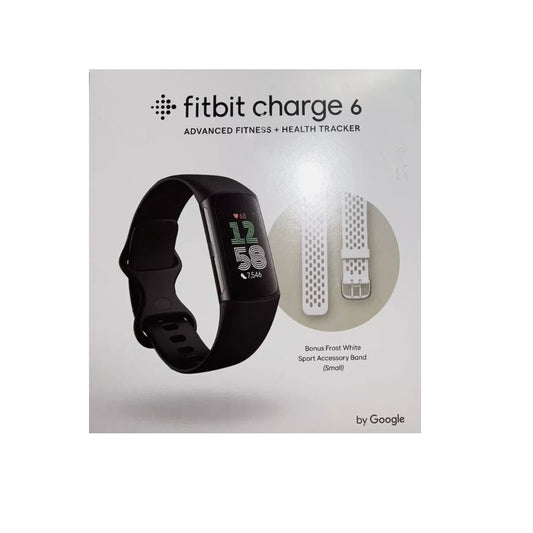 Fitbit Charge 6 Health & Fitness Tracker Bundle with Bonus White Band GA05183NA-BNDL