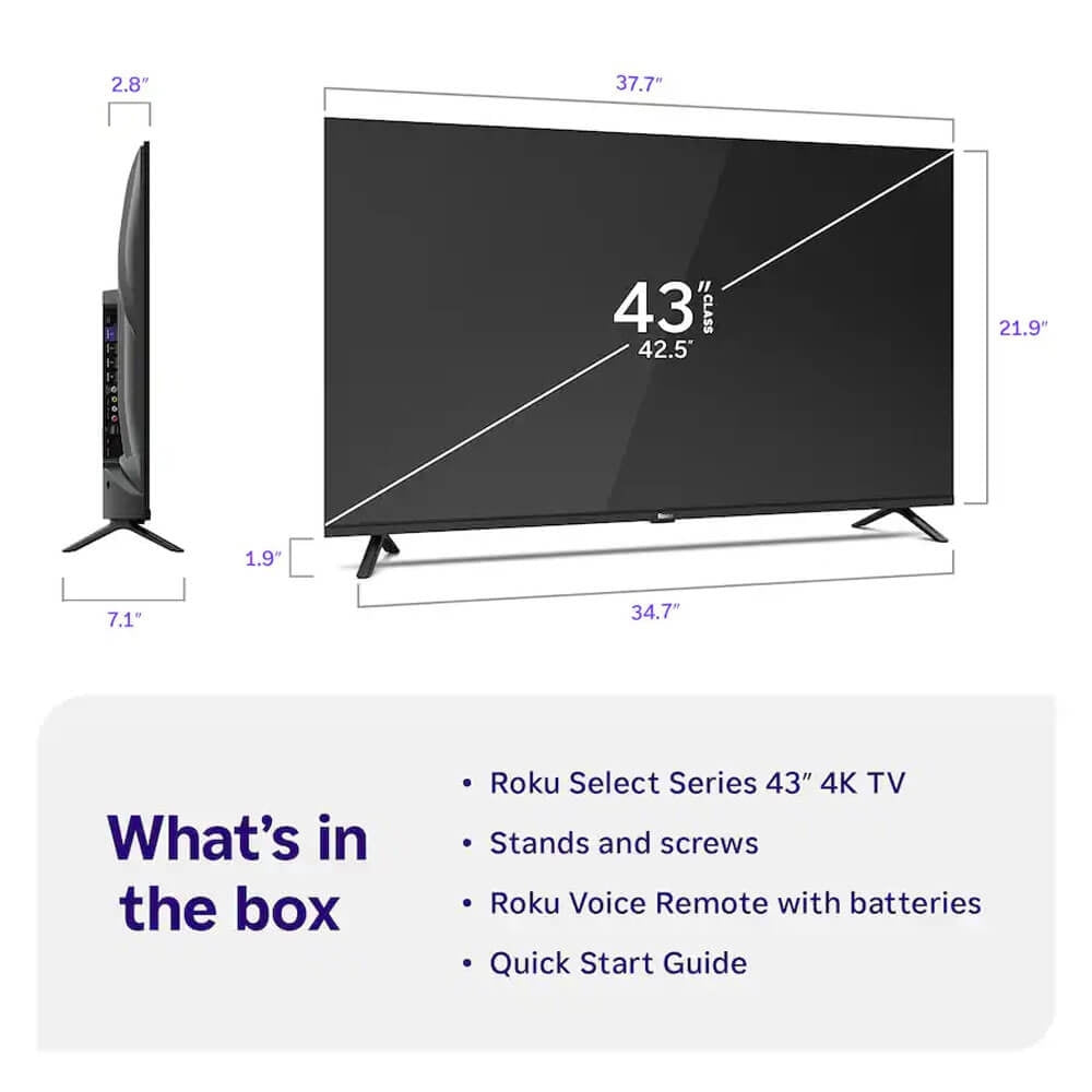 Roku 43" Class Select Series 4K LED Smart RokuTV (2026) 43R4E5