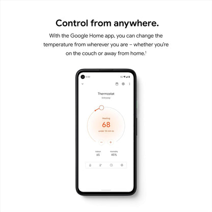 Google Nest Smart Thermostat for Home, Programmable Wi-Fi Thermostat - Fog 69N3SF