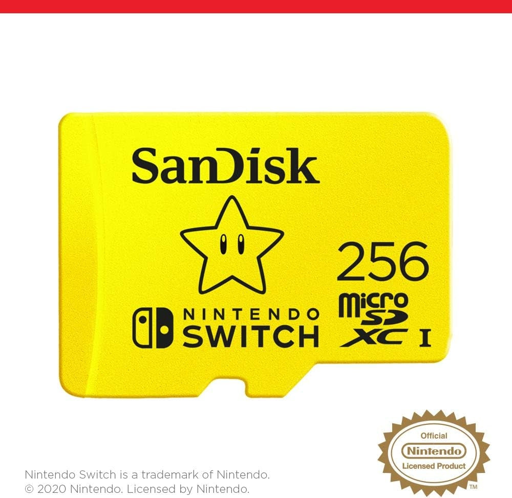 SANDISK - 256GB microSDXC UHS-I for Nintendo Switch, Speed Up to 100MB/s SDSQXAO-256G