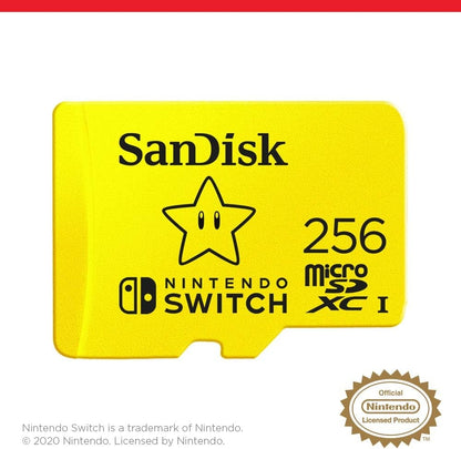 SANDISK - 256GB microSDXC UHS-I for Nintendo Switch, Speed Up to 100MB/s SDSQXAO-256G