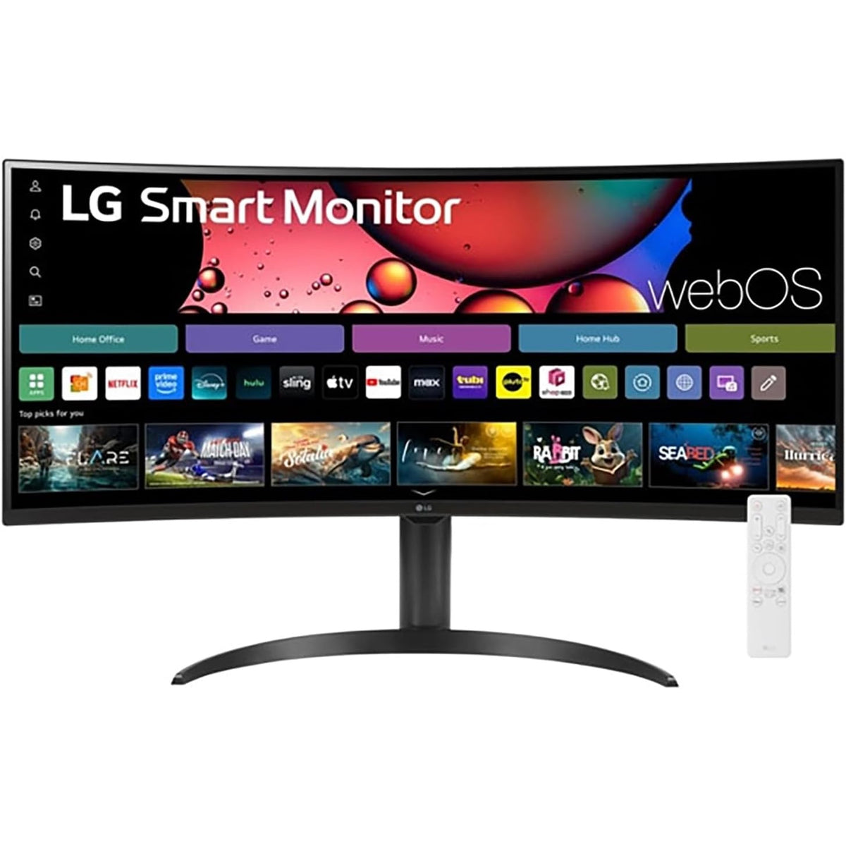 LG - 34SR65QC-B 34" Smart Curved Monitor 100Hz UltraWide QHD 3440x1440 5ms