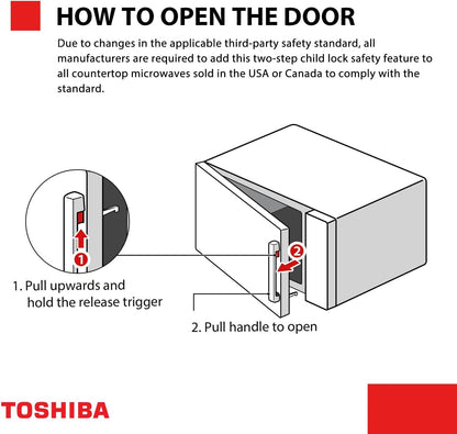 TOSHIBA Countertop Microwave Oven with Smart Sensor and Position Memory Turntable, Function, 1.6 Cu.ft 13.6" Removable Black Stainless Steel, 1200W ML-EM45P(BS)