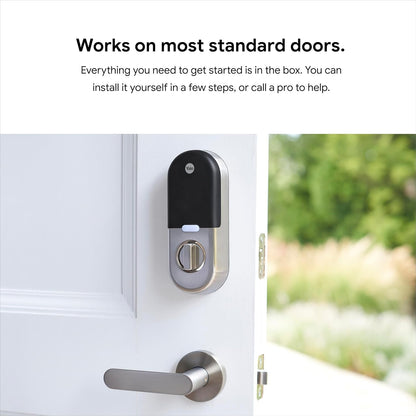 Nest x Yale - Smart Lock Wi-Fi Replacement Deadbolt with App/Keypad/Voice assistant Access - Satin Nickel