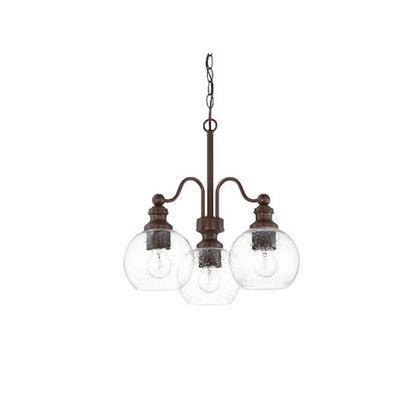 Sunset Oriana 3-Light Chandelier Seeded Glass Provincial Bronze F29003-64