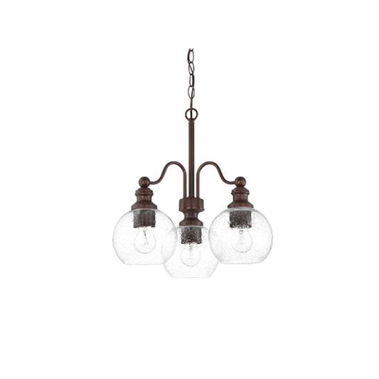 Sunset Oriana 3-Light Chandelier Seeded Glass Provincial Bronze F29003-64
