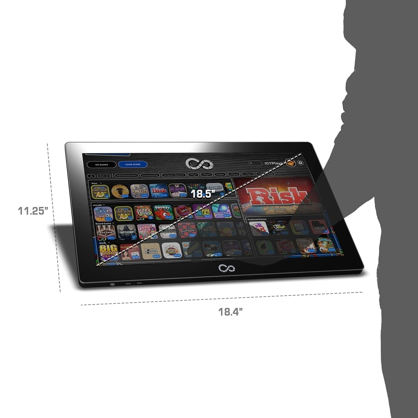 Arcade1Up 18.5" Infinity Game Board Black, Gameplay up to 6x players IGB-I-301202