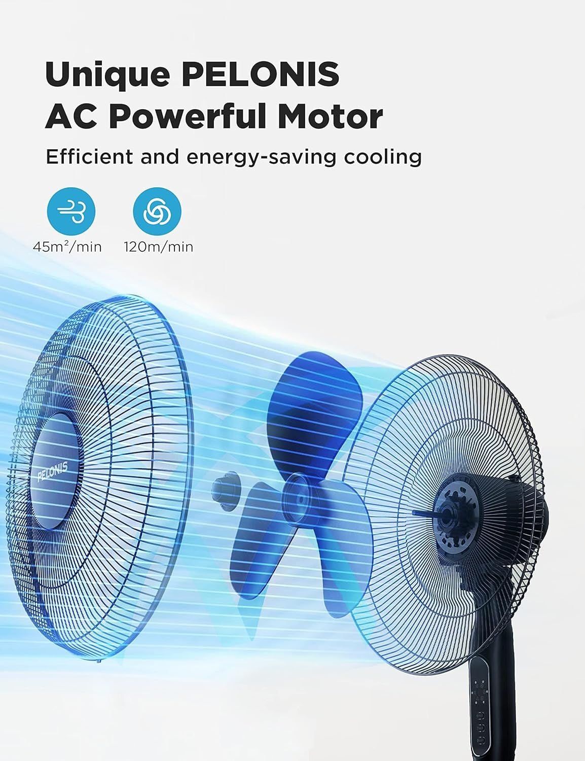 Pelonis 16 Pedestal Remote Control Oscillating Stand Up Fan 7-Hour Timer 3-Speed and Adjustable Height Black PFS40A4BBB