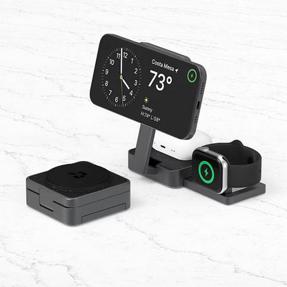 Nimble PIVOT 3-in-1 Wireless Charger, Universal Qi Charging Stand, Adjustable stand charges at the perfect angle - NB-WP-3N-12541