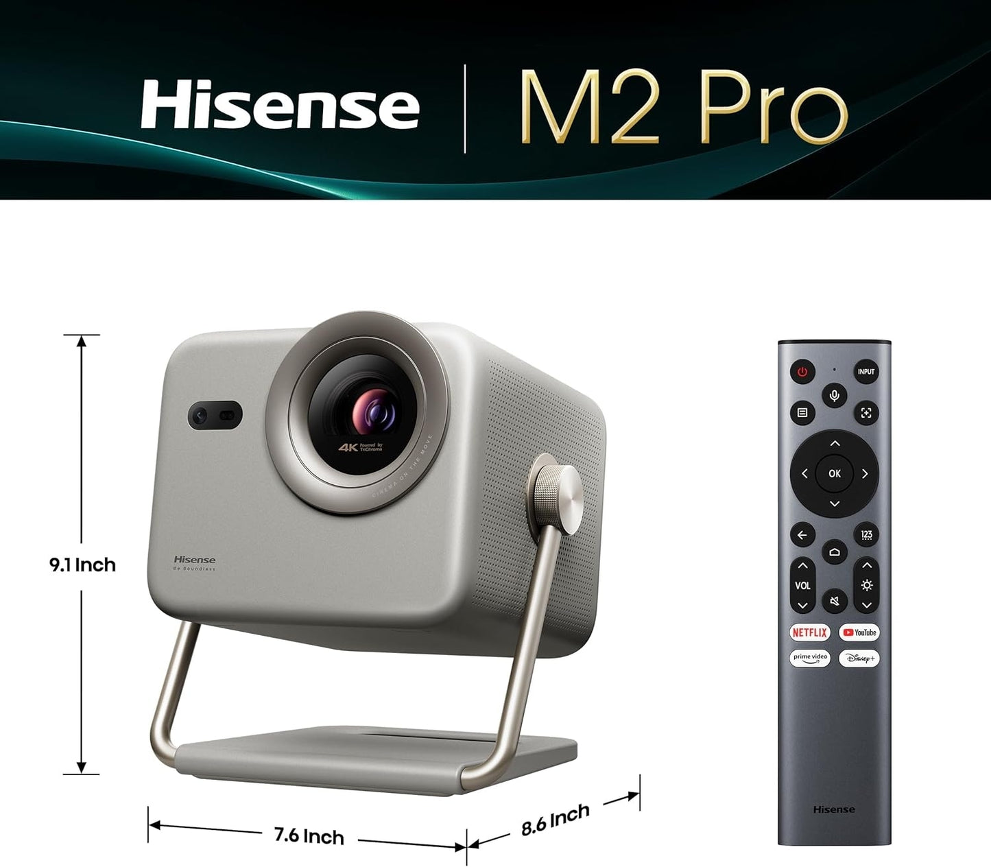 Hisense M2 Pro 1300-Lumen UHD 4K, 65” - 200”, Triple Laser Smart Projector M2PRO