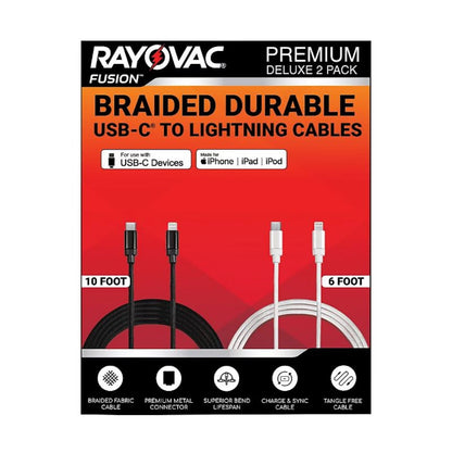 Rayovac USB-C to Lightning Cables, 2 pack RV2435