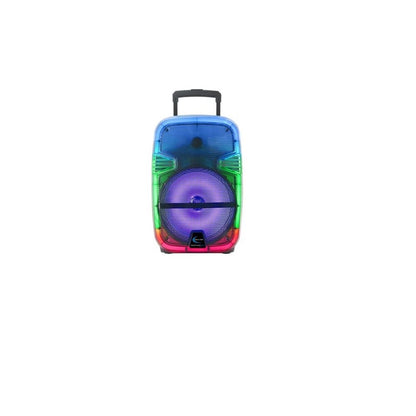 Technical Pro CLEAR12 2500W Bluetooth Rechargeable Party Speaker with LED Sync Lights – Translucent Clear