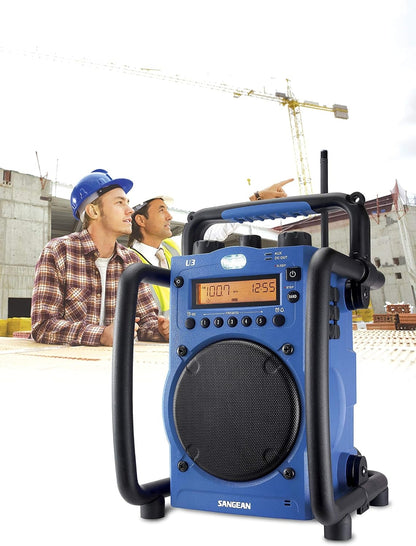 Sangean U3 AM/FM Ultra Rugged and Water Resistant Digital Tuning Radio Blue/black