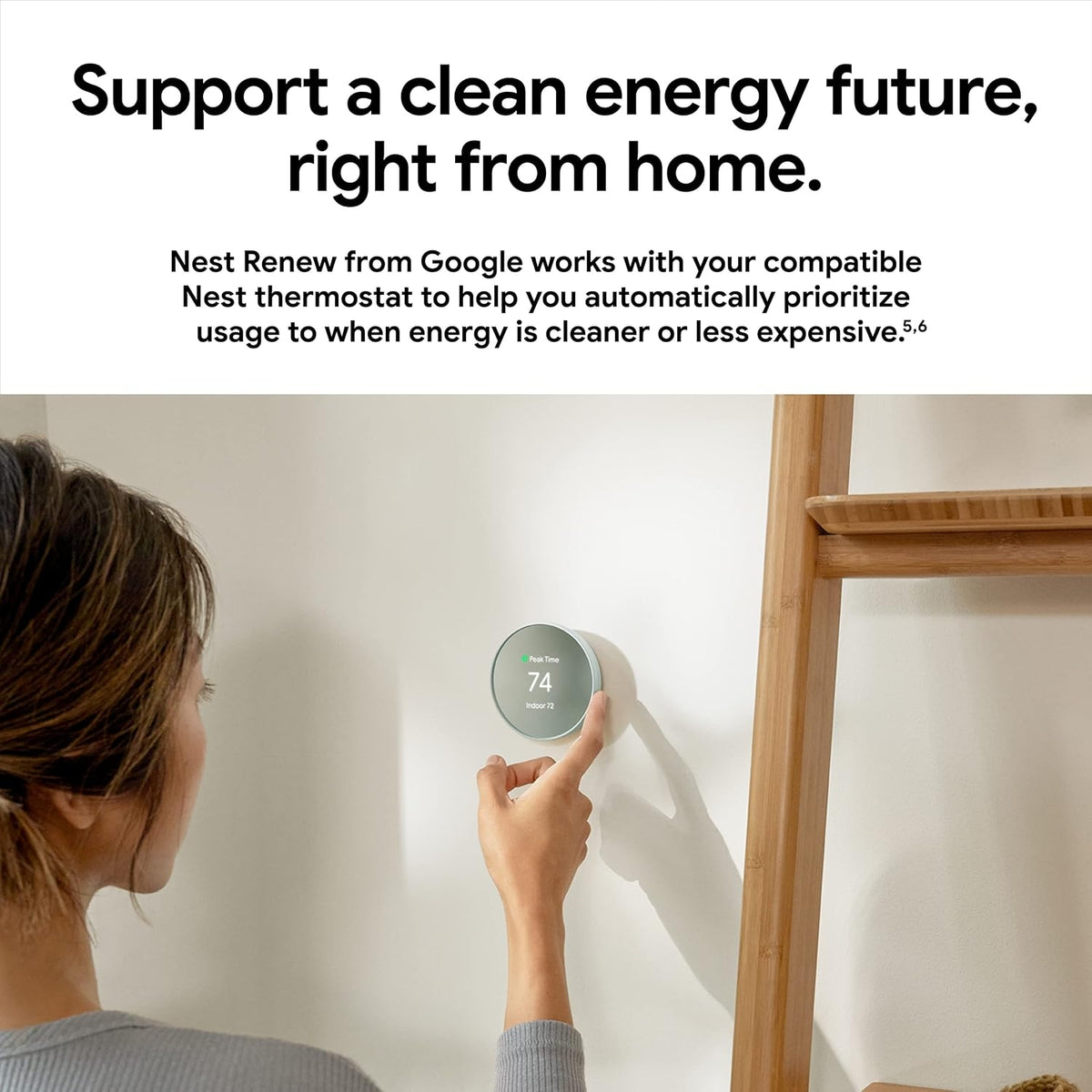 Google Nest Smart Thermostat for Home, Programmable Wi-Fi Thermostat - Fog 69N3SF