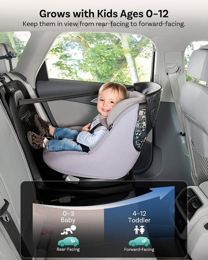 OTTOCAST CA520 Baby Car Camera 1080P HD Rear Seat Monitor, 150° Wide-Angle No-Glow Night Vision, Adjustable Camera