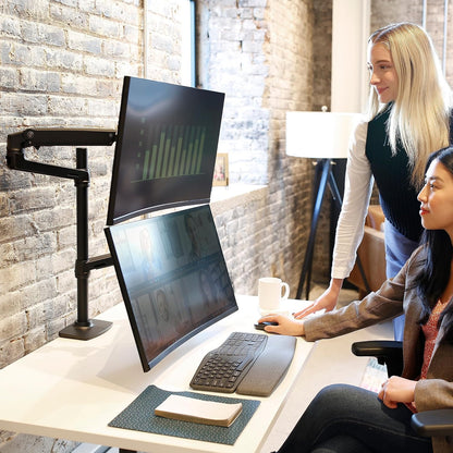 Ergotron LX Dual Desk Mount Stacking Arm for Displays up to 40" Matte Black 45-509-224