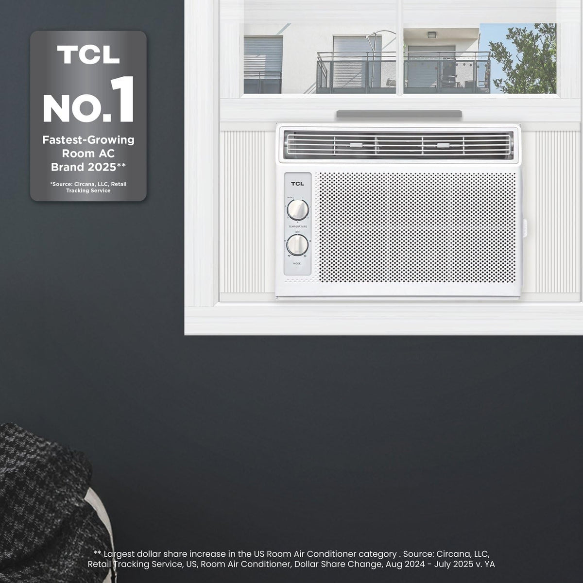 TCL 5,000 BTU (DOE) Mechanical Window Air Conditioner Cools 150 sq. ft. in White H5W33M