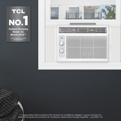 TCL 5,000 BTU (DOE) Mechanical Window Air Conditioner Cools 150 sq. ft. in White H5W33M