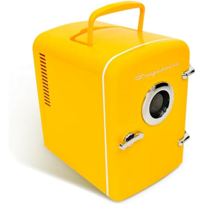 FRIGIDAIRE Mini Portable Fridge Cooler, BUILT-IN BLUETOOTH SPEAKER, Yellow EFMIS151-YELLOW