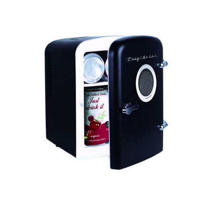 Frigidaire Portable Retro 6-can Mini Fridge Built-in Bluetooth Speaker EFMIS151-BLACK