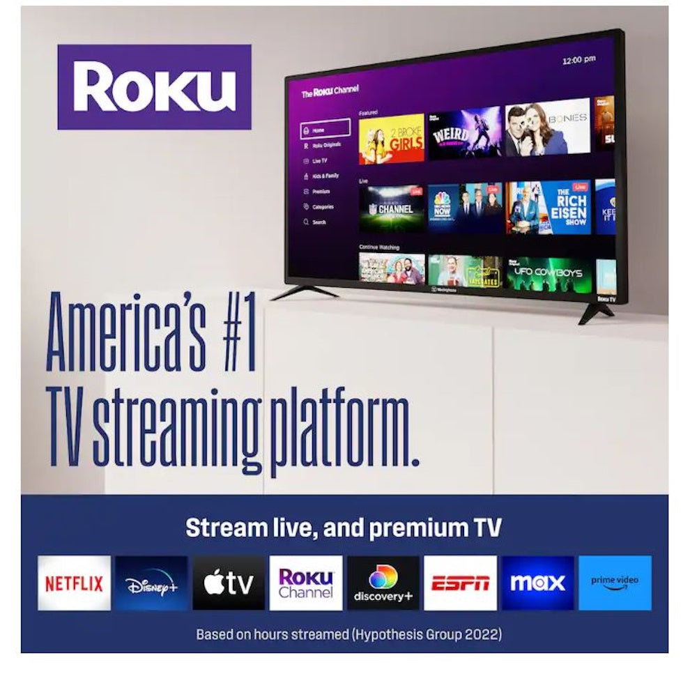 Westinghouse 40" Smart FHD ROKU TV, Wi-Fi, Bluetooth, Flat Screen, Works with Apple AirPlay WR40FE2520