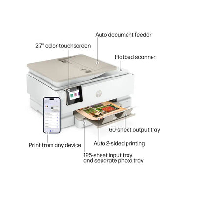 HP - Envy Inspire 7955e Wireless AI-Enabled AiO Inkjet Photo Printer White & Sandstone 1W2Y8A#B1H