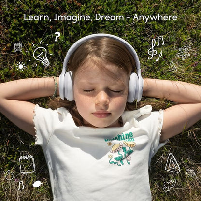 ONANOFF - StoryPhones Bluetooth Kids Folding On-Ear Storytelling Headphones with Mic, 20-Hour Play Time Bundle - Blue
