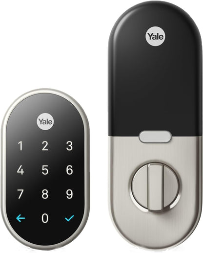 Nest x Yale - Smart Lock Wi-Fi Replacement Deadbolt with App/Keypad/Voice assistant Access - Satin Nickel