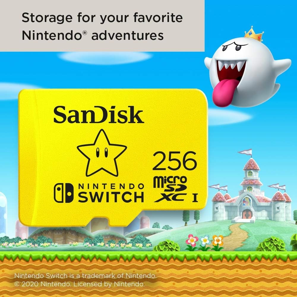 SANDISK - 256GB microSDXC UHS-I for Nintendo Switch, Speed Up to 100MB/s SDSQXAO-256G