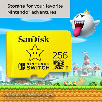 SANDISK - 256GB microSDXC UHS-I for Nintendo Switch, Speed Up to 100MB/s SDSQXAO-256G