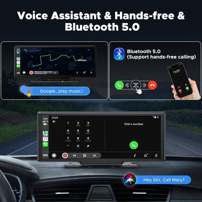 LAMTTO 9.26" Carplay Screen for Car with 2.5K Dash Cam, 1080P Backup Camera