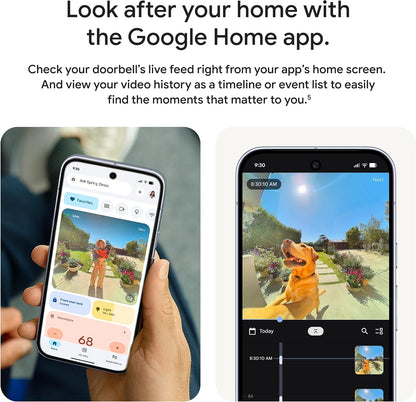 Google - Nest Doorbell (wired, 3rd gen) - Latest Model - 2K Video and Gemini - Snow GA09967-US