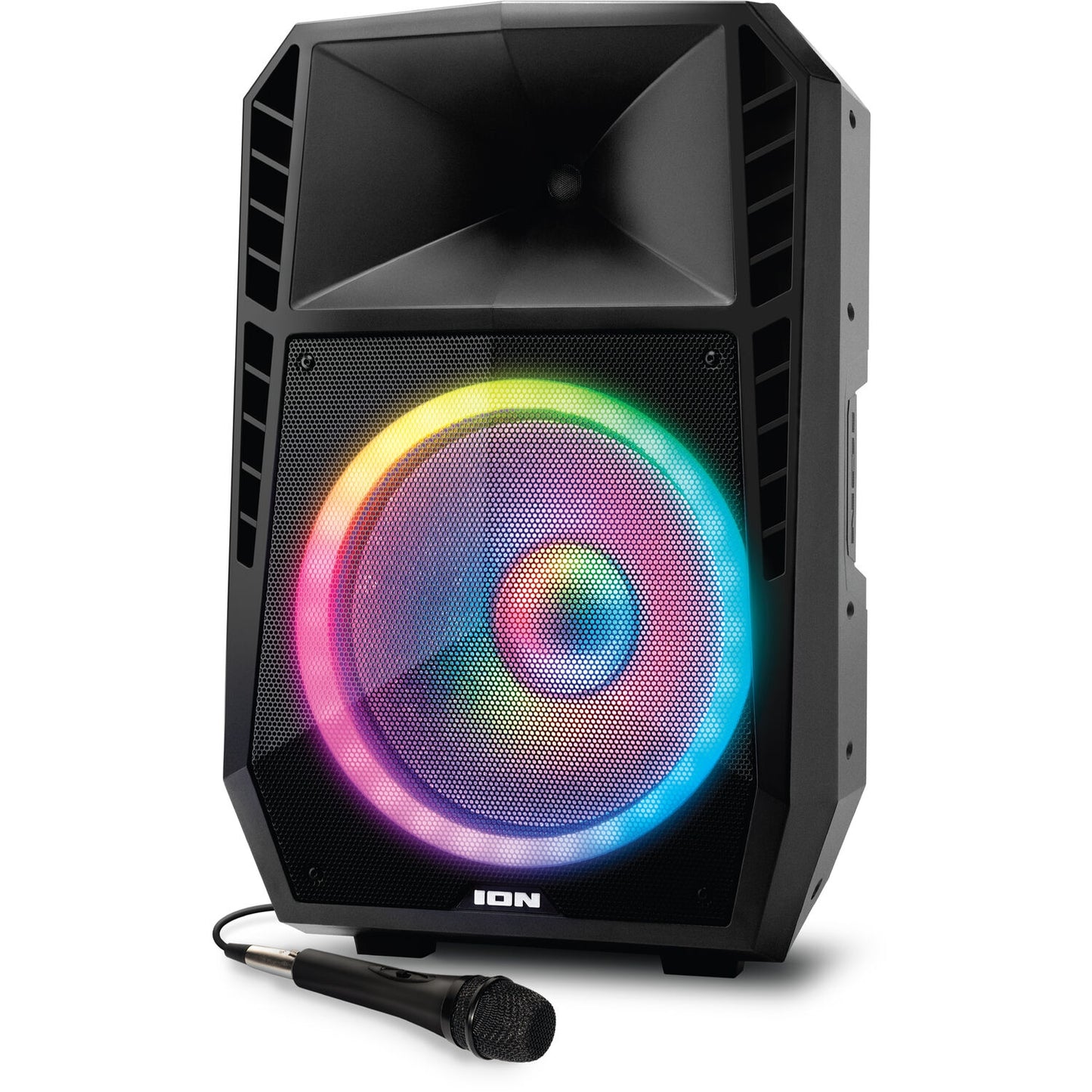 ION Audio Total PA Spartan High-Power Bluetooth PA System with Lights, Stand, and Microphone IPA123A Black