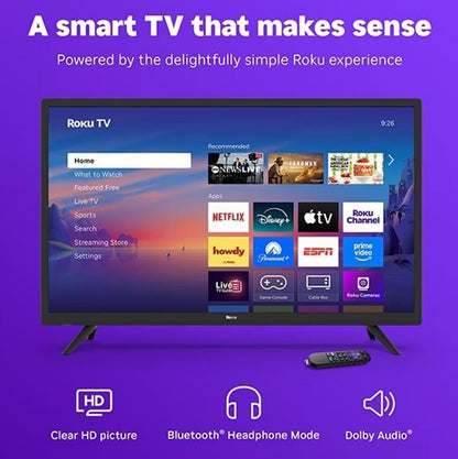Roku 32" 720p Class Select Series 60 Hz 16:9 HD LED in Black Smart TV 32R2D5