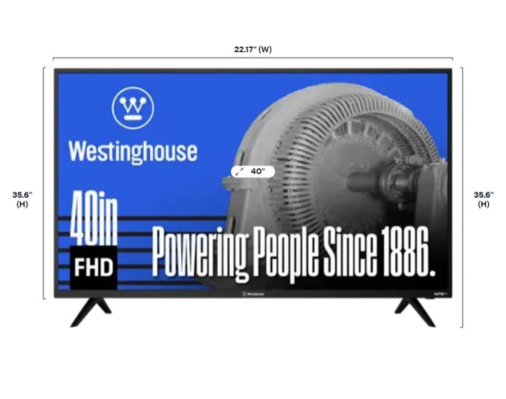 Westinghouse 40" Smart FHD ROKU TV, Wi-Fi, Bluetooth, Flat Screen, Works with Apple AirPlay WR40FE2520