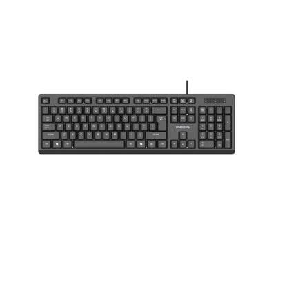 Philips USB Keyboard for Home or Office - 104/105 Quiet-Click Keys, Ergonomic, Low-Profile SPK6234