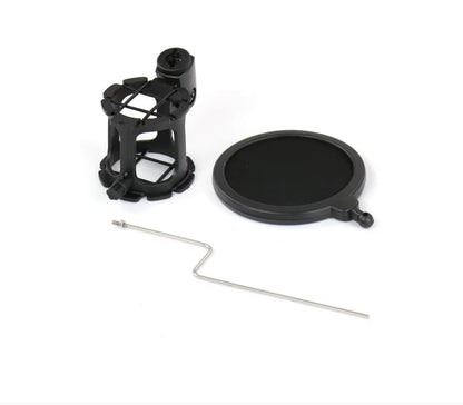 Technical Pro 2-in-1 Gooseneck Phone Holder with Microphone Shock Mount Holder & Microphone Pop Filter Flexible Mic Arm