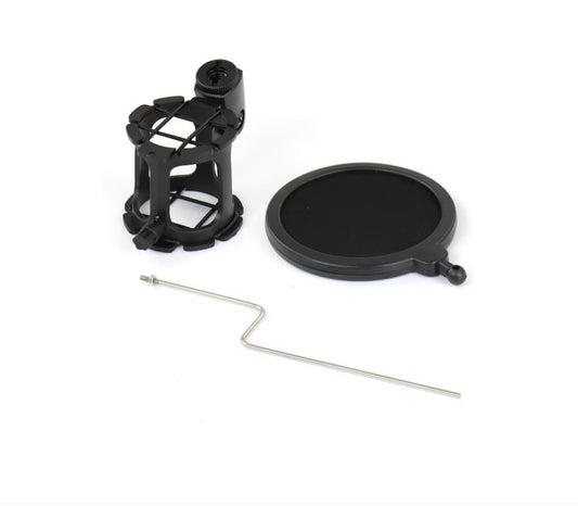 Technical Pro 2-in-1 Gooseneck Phone Holder with Microphone Shock Mount Holder & Microphone Pop Filter Flexible Mic Arm