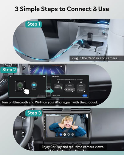 OTTOCAST CA520 Baby Car Camera 1080P HD Rear Seat Monitor, 150° Wide-Angle No-Glow Night Vision, Adjustable Camera