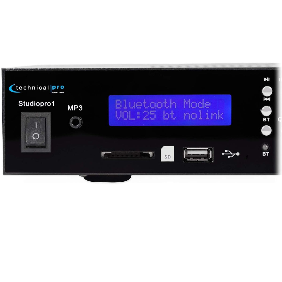 Technical Pro Bluetooth USB/SD Preamp Mixing Recorder w/2 Mic Inputs+9 Band EQ