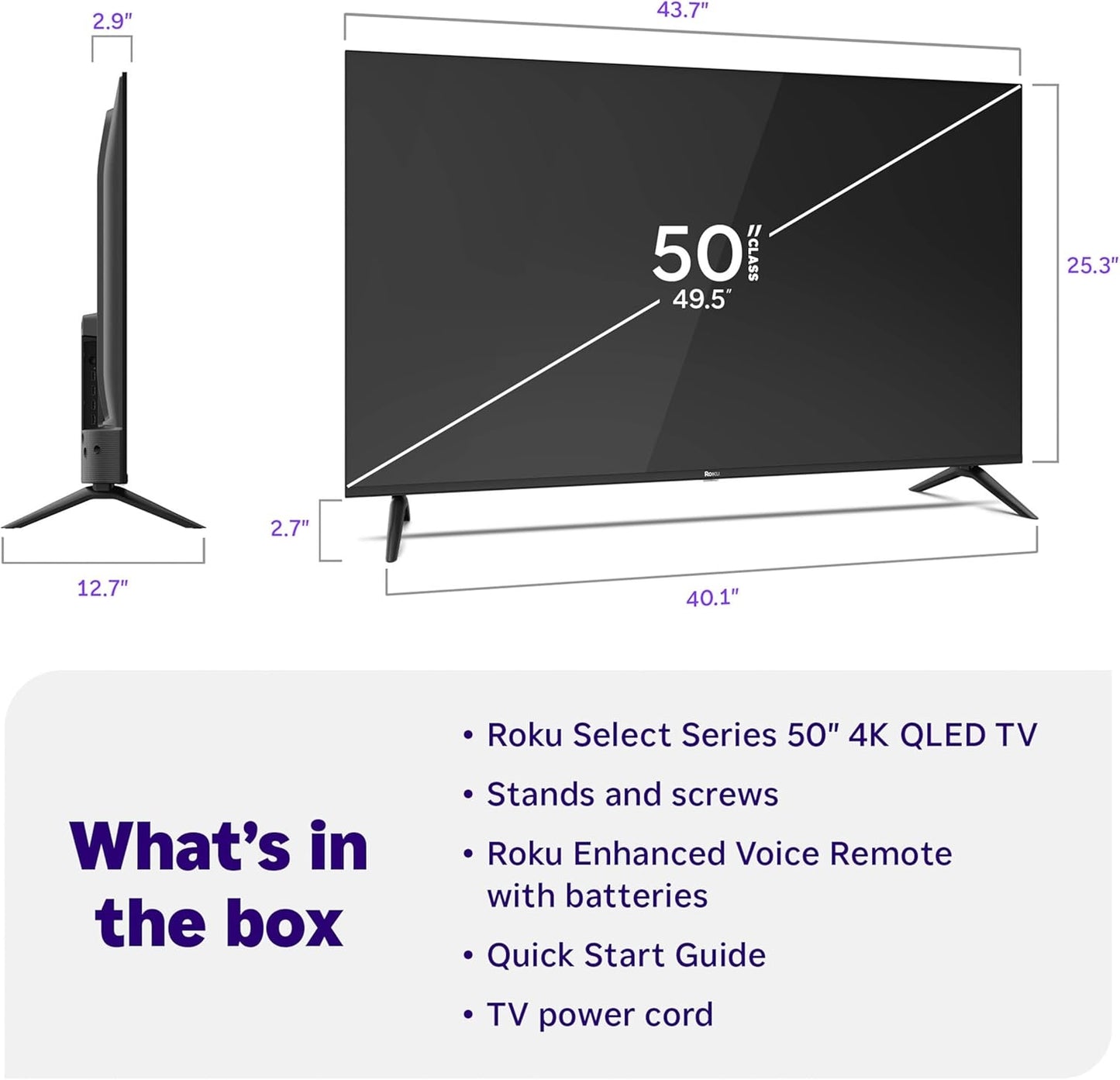 Roku - 50" Class Select Series 4K QLED Smart RokuTV (2026) 50R5D5