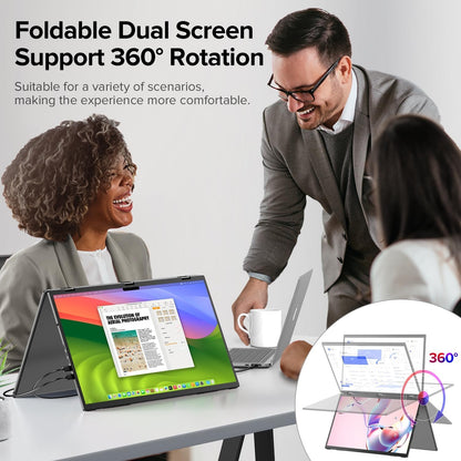 UPERFECT Dual Monitor 18.5" 1080p 100Hz 3ms Stacked Triple Monitor Folding Travel Monitor w/VESA M185F11
