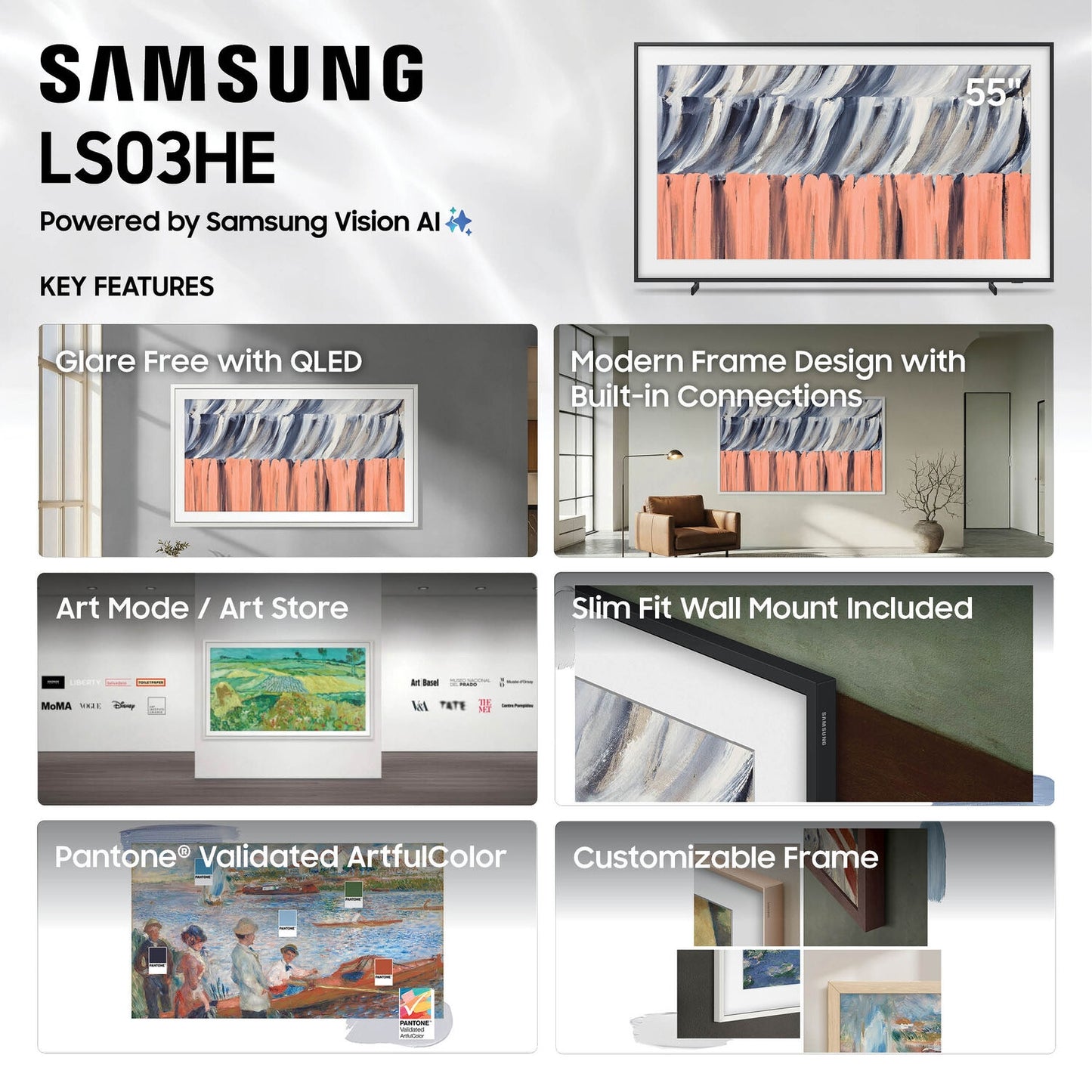 Samsung LS03HE The Frame 65" 4K HDR Smart QLED TV QN65LS03HEFXZA