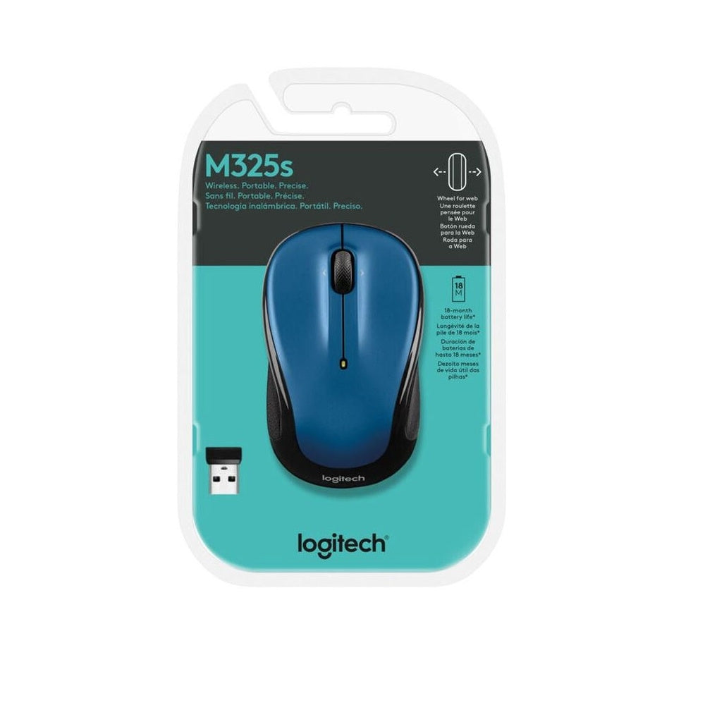 Logitech M325S Wireless Ambidextrous Optical Mouse, Blue 910-006829