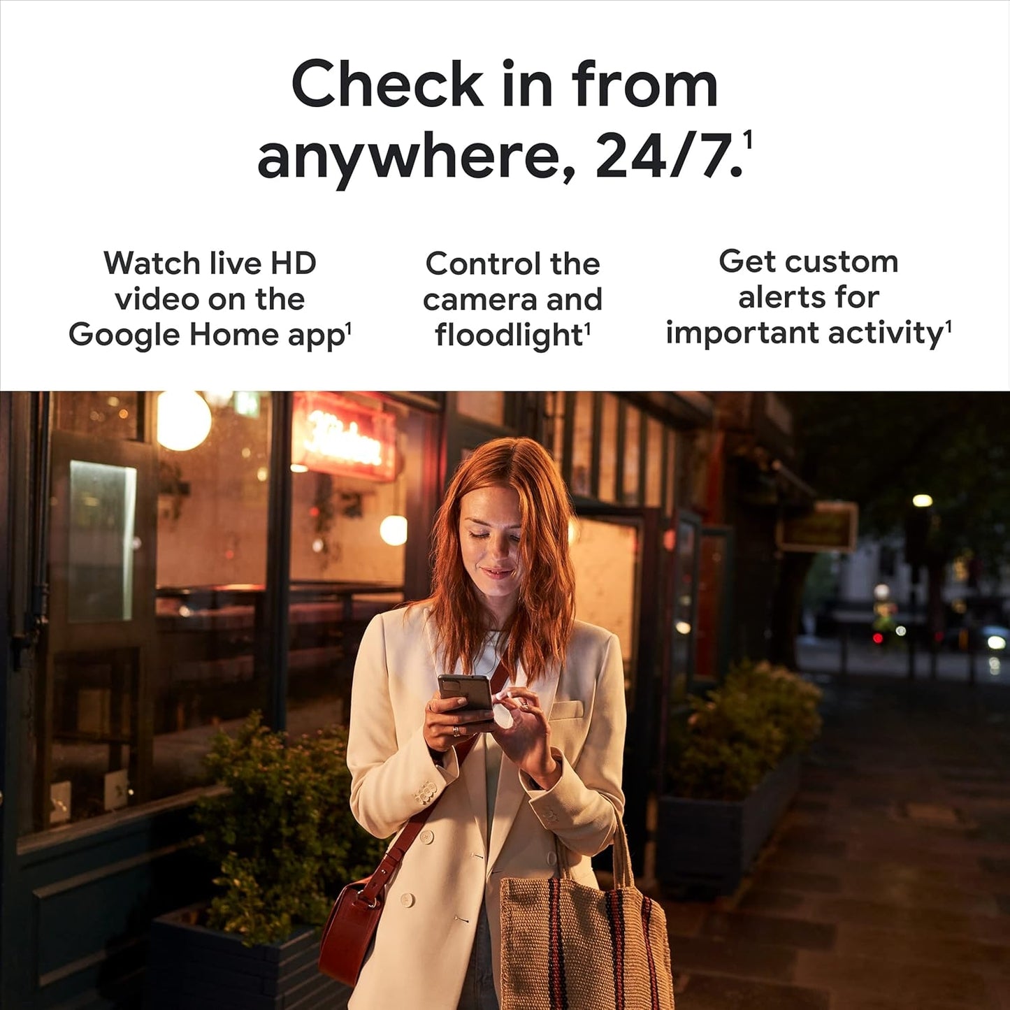 Google Nest Cam with Floodlight - Outdoor Camera - Floodlight Security Camera, White GA02411-US