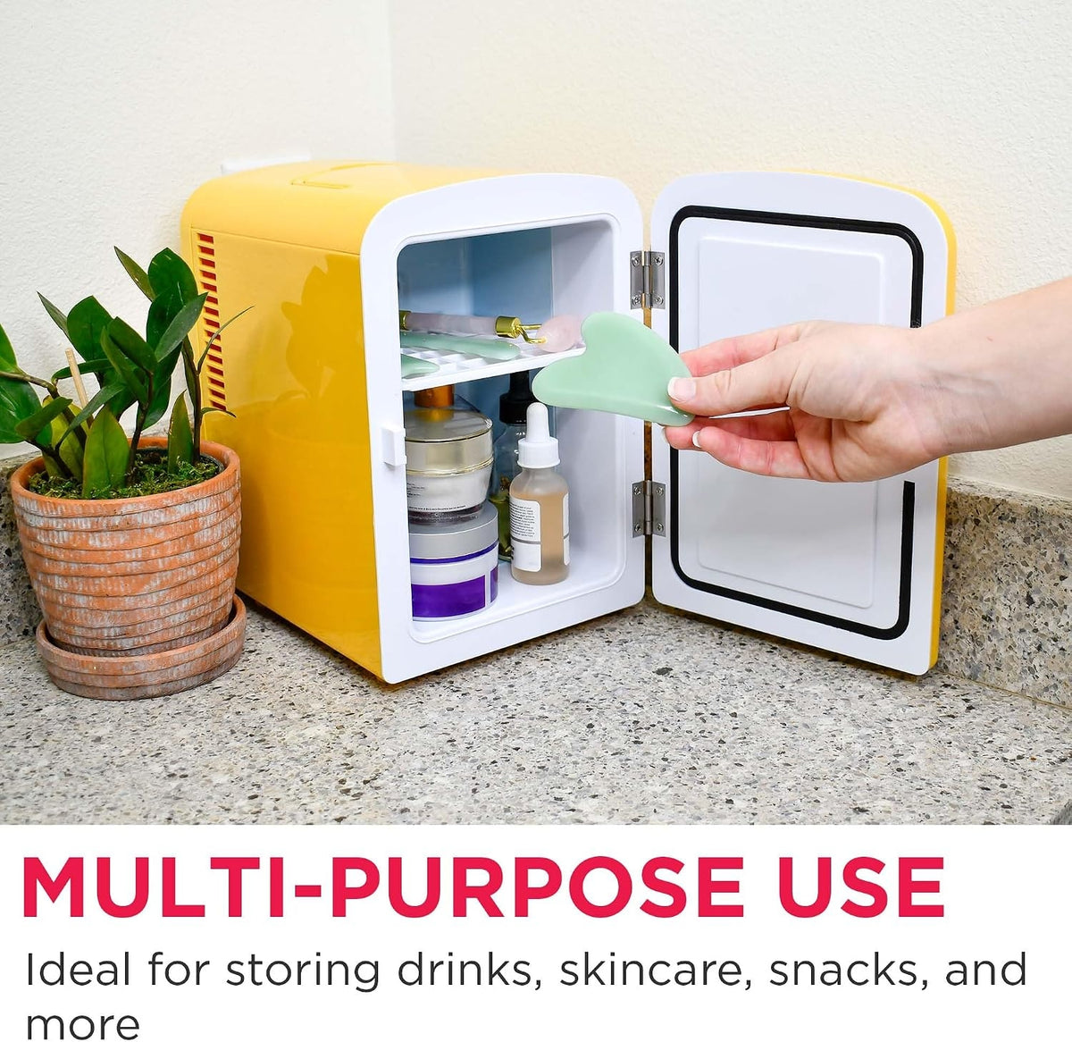 FRIGIDAIRE Mini Portable Fridge Cooler, BUILT-IN BLUETOOTH SPEAKER, Yellow EFMIS151-YELLOW