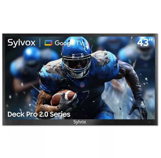 SYLVOX 43" Outdoor TV, 1000nits Google Smart TV Built-in Google Assistant, Chromecast, IP55 Waterproof Outside TV OT43A2KHGD